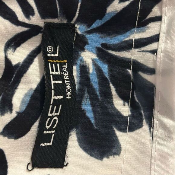 Lisette L Montreal Women's Floral Pop Art 26” Ankle Pants Back Slit Blue Size 16 - Picture 12 of 14